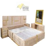 Yellow 6 by 6 padded bedframes with bedsides