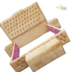 Yellow 6 by 6 bedframes with ottoman